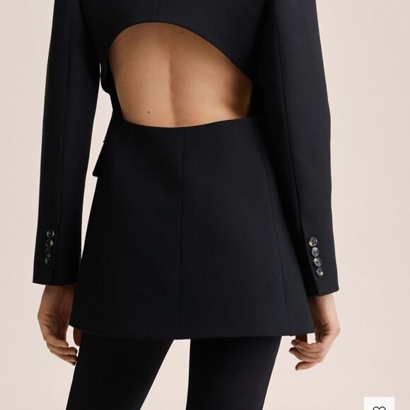 Mango Black Blazer w/ Open Back NWT Size M - Picture 9 of 14